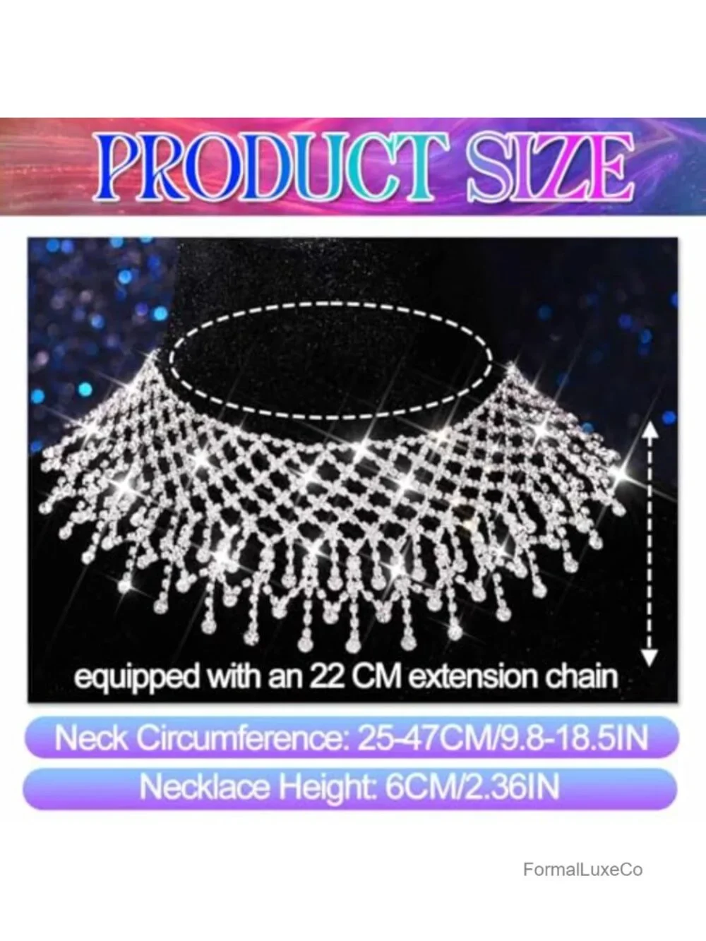 Rhinestone Choker Necklace Silver Diamond Necklace for Women Chunky Crystal